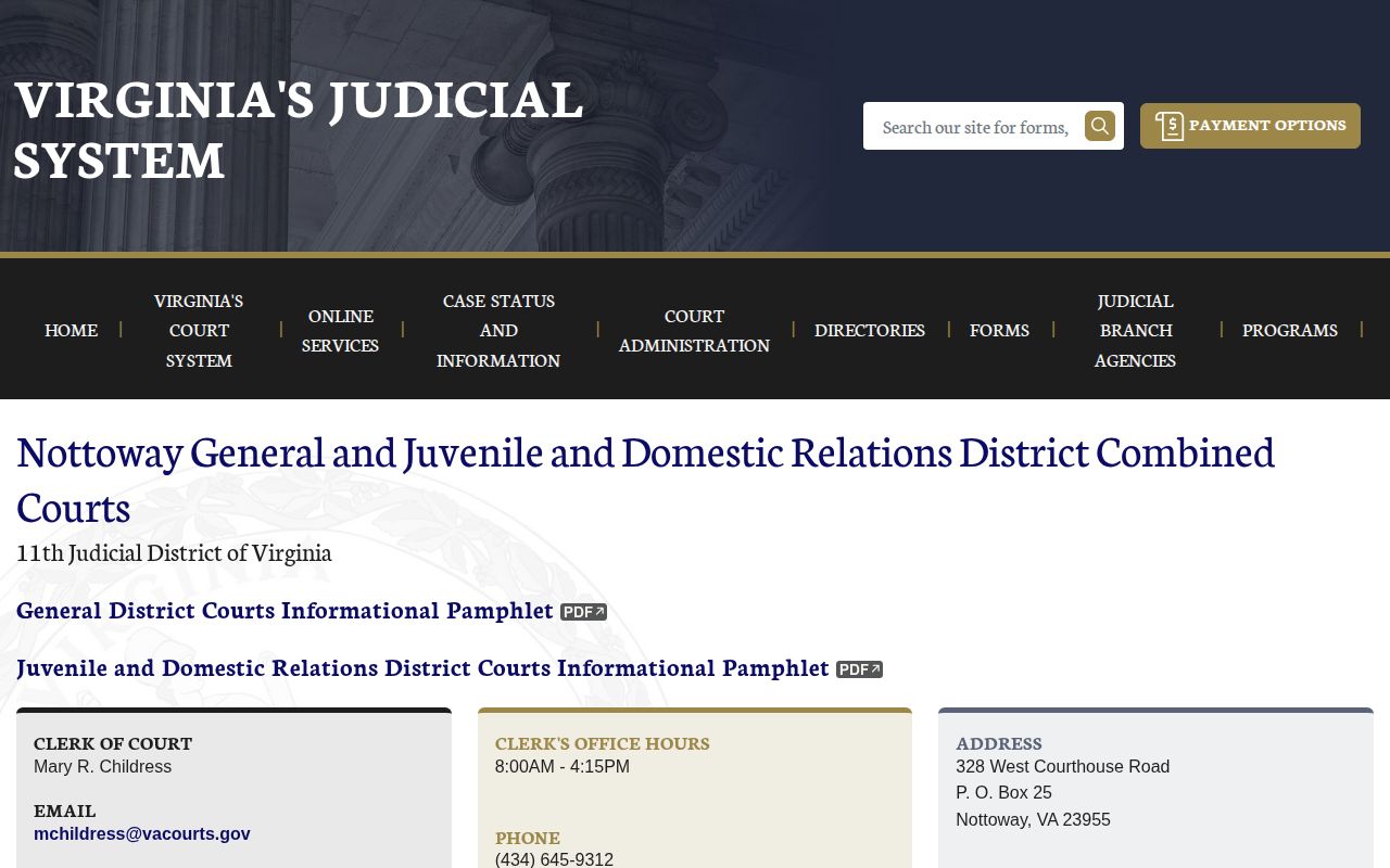 Nottoway County combined court booking and arraignment information